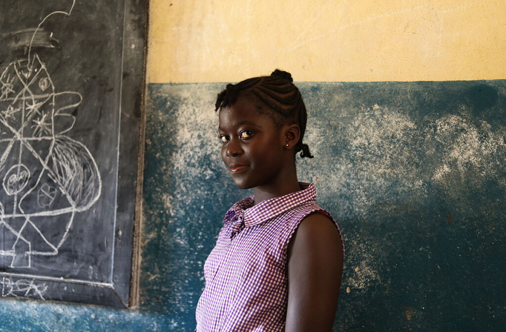 Pupil at St. Paul's Anglican secondary school, Bo, Sierra Leone
